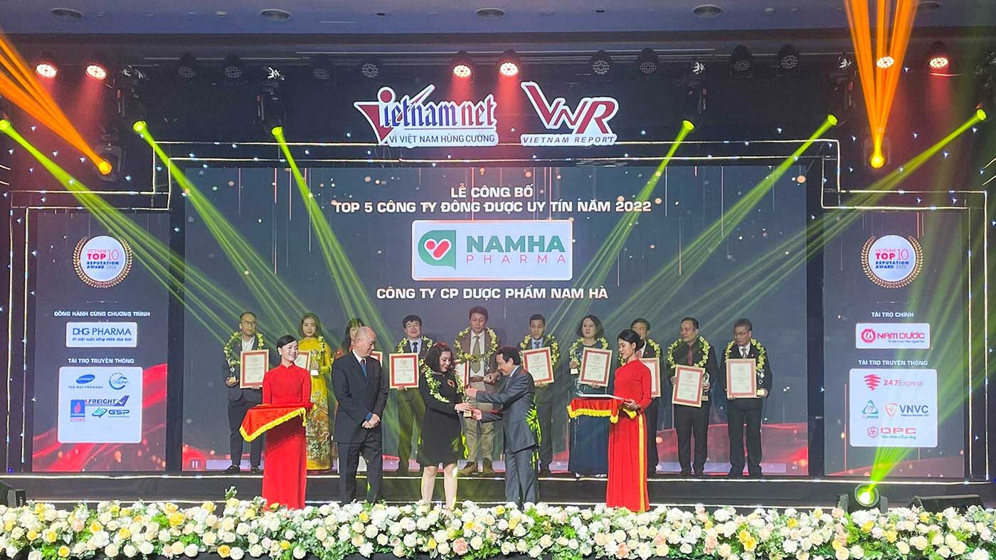 Dược Nam Hà tiếp tục đạt “Top 5 Công ty Đông dược Việt Nam uy tín”